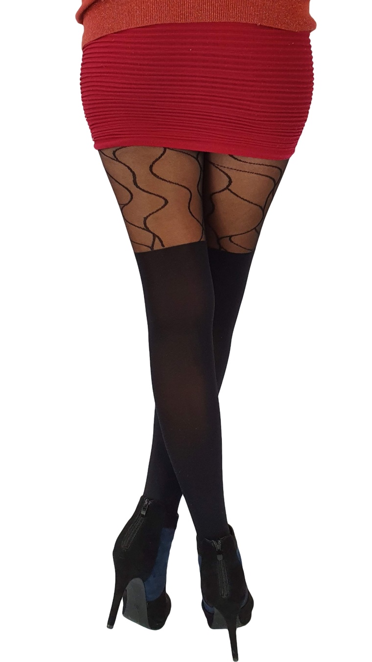 Collants Noir Effet Mis Bas De La Marque Snow Rose W16862